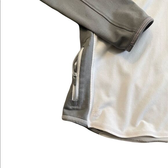 ATHLETA Running Wild Half zip pullover white and gray Small - Picture 2 of 5